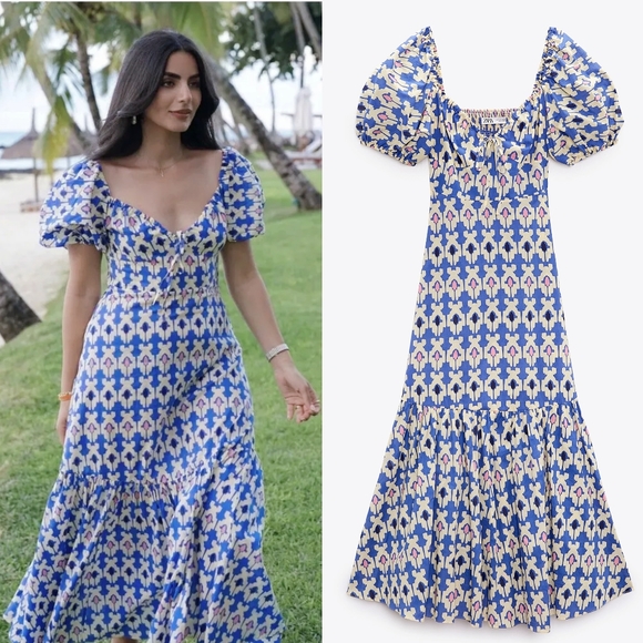 NWT Zara Printed Midi Dress - 3139/725 - Picture 1 of 16
